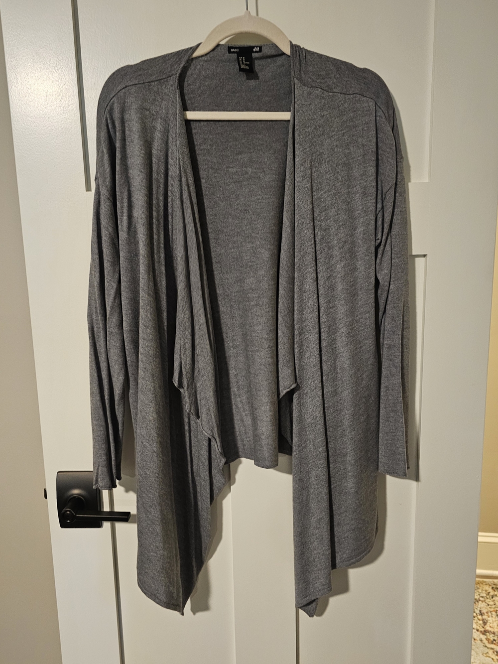 H&M Open-Front Draped Cardigan - Gray